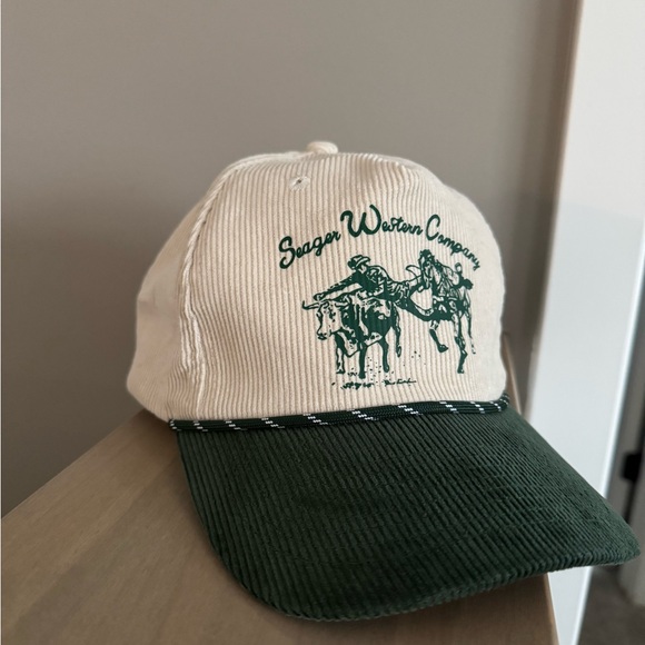 Seager Green and Cream Corduroy Adjustable Hat - Picture 3 of 5